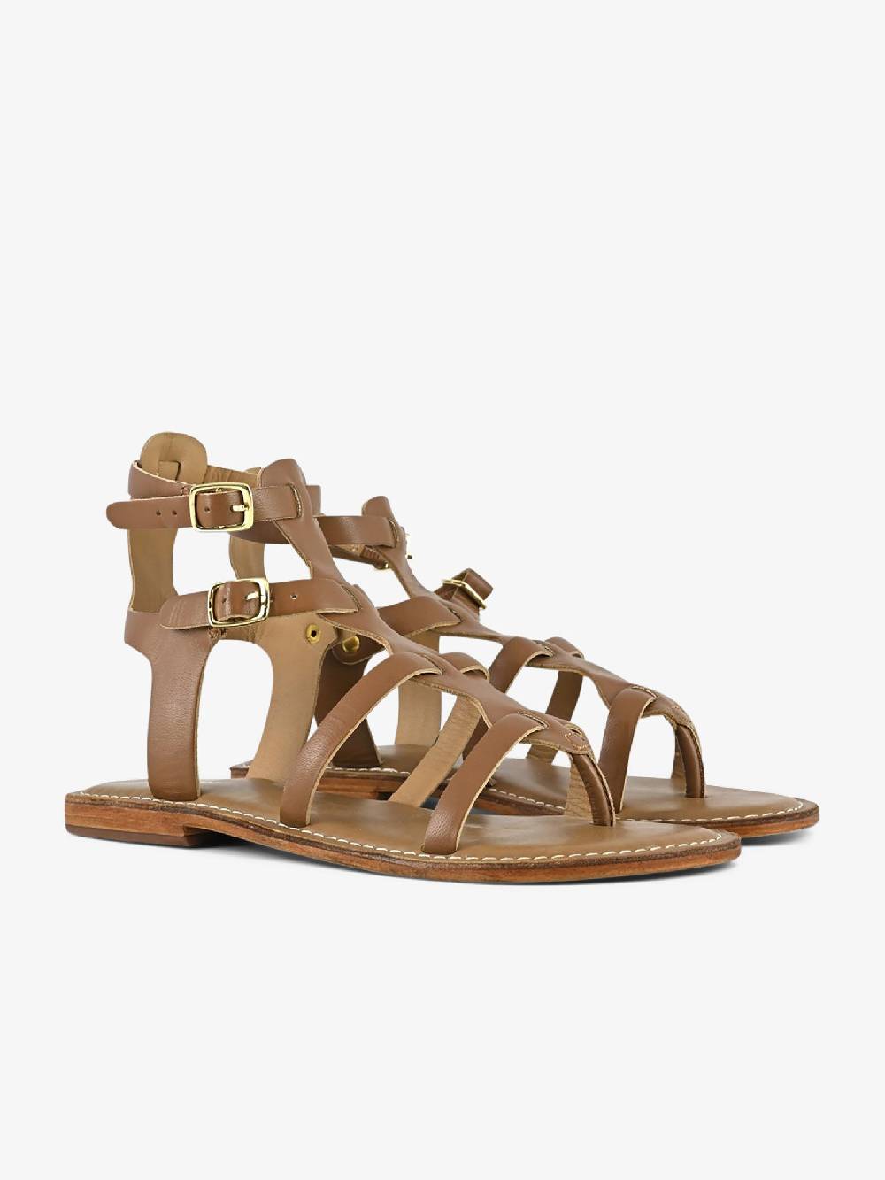 CB FUSION Sandali bassi gladiatore CBF.R221009 donna pelle marrone Only for today