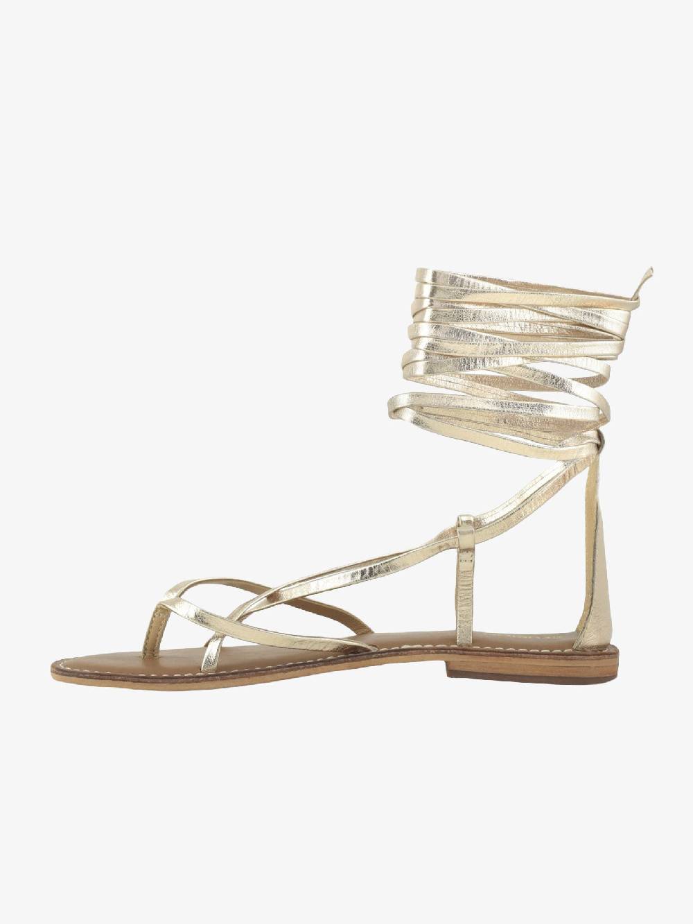 CB FUSION Sandali bassi oro donna con lacci in pelle Sostegno trimestrale