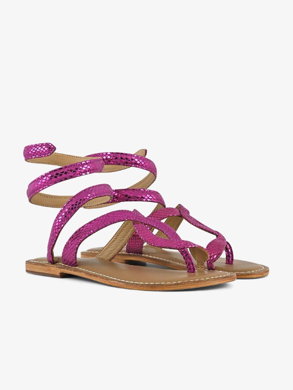 CB FUSION Sandali bassi wrap up laminato CBF.R217037 donna pelle fucsia Fino al 55% di sconto