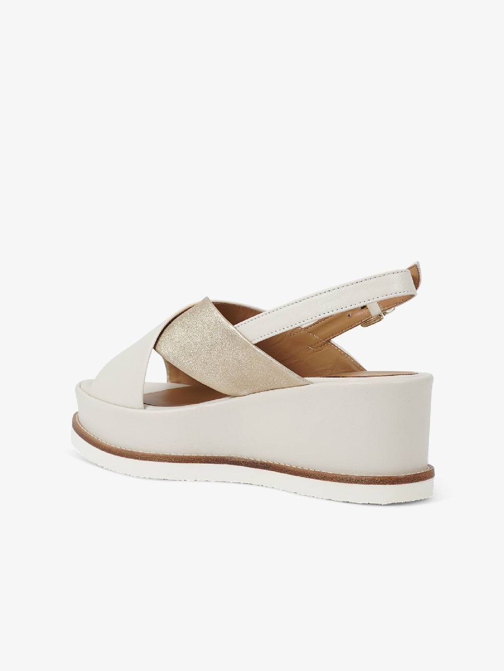SORELLI Sandali con zeppa Jil 2153/JIL/XLG donna pelle panna Consegna Veloce
