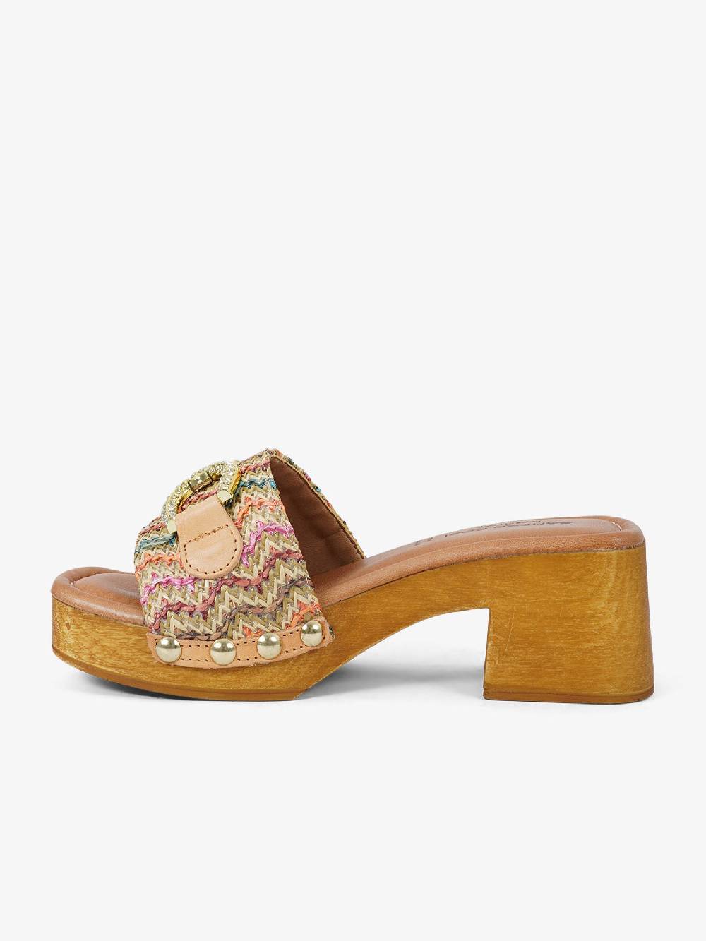 SANDRO ROSI Sandali con plateau 8921 8921 donna rafia multicolor Affare Del Giorno