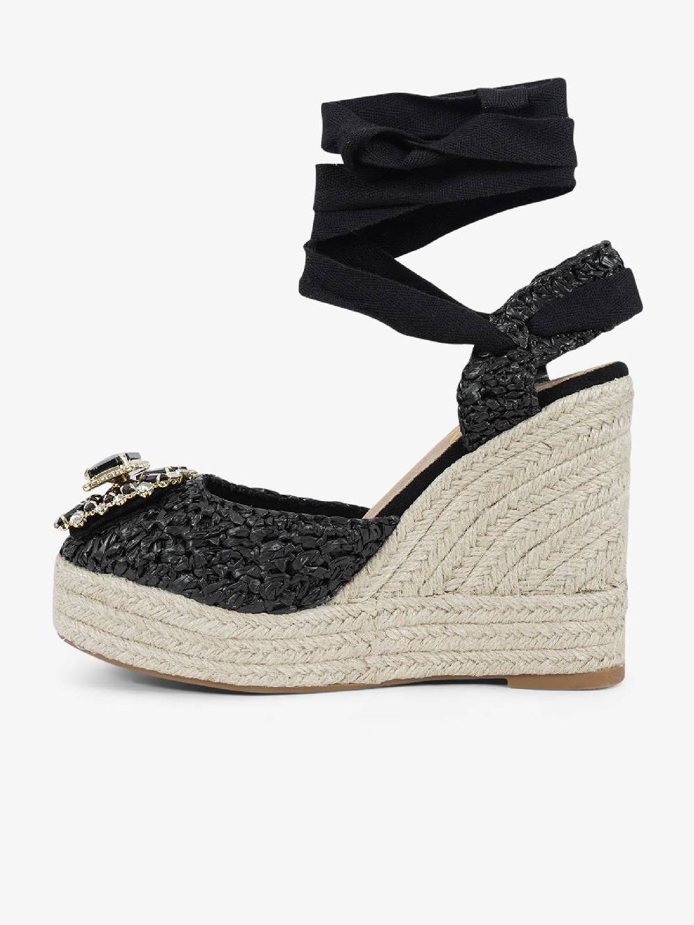 EXE' Espadrillas 23105-23 donna rafia nero In Saldo