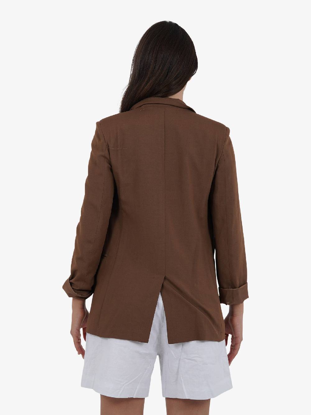 VICOLO Giacca monopetto TB1561 donna viscosa marrone Offerta San Valentino