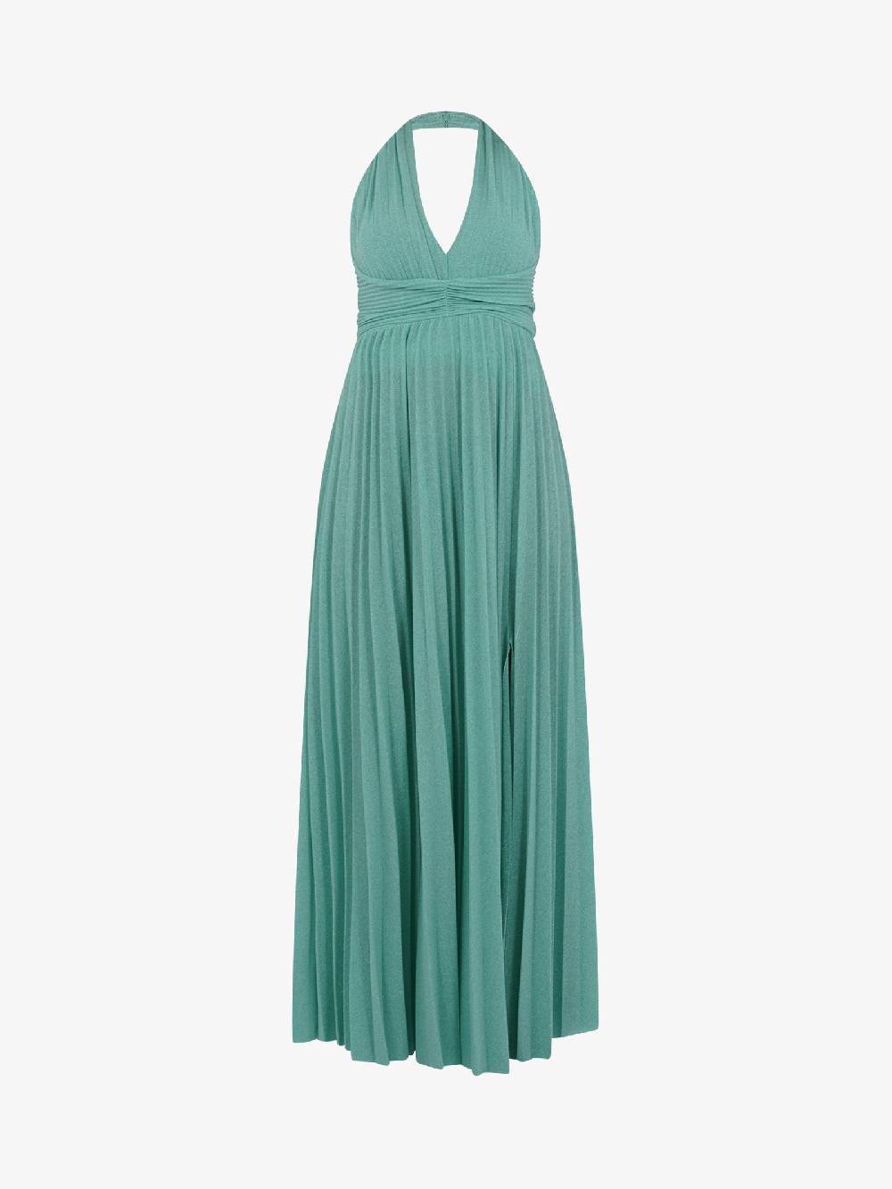 VICOLO Abito lungo scollo a V TB2183 donna verde Offerta migliore