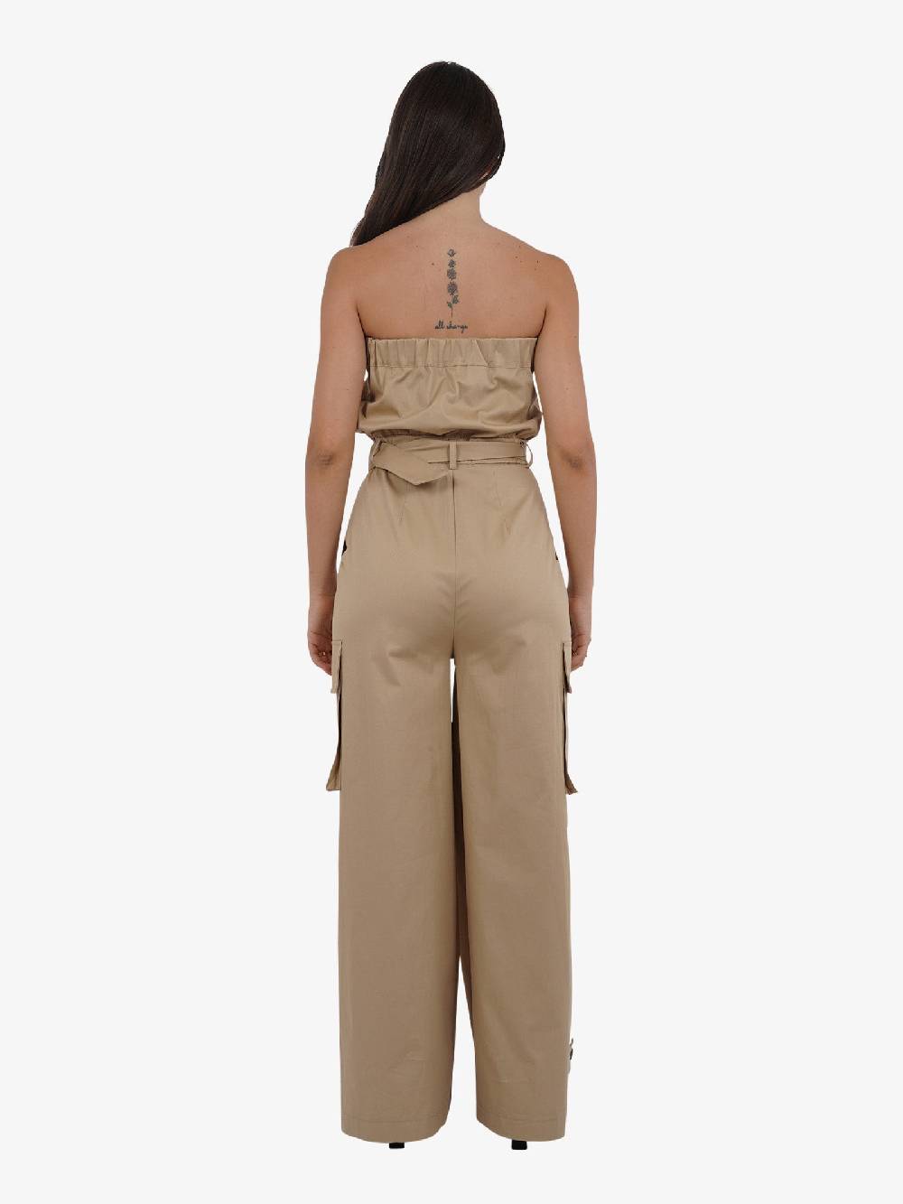 VICOLO Jumpsuit senza spalline TB0071 donna cotone beige Latest fashion