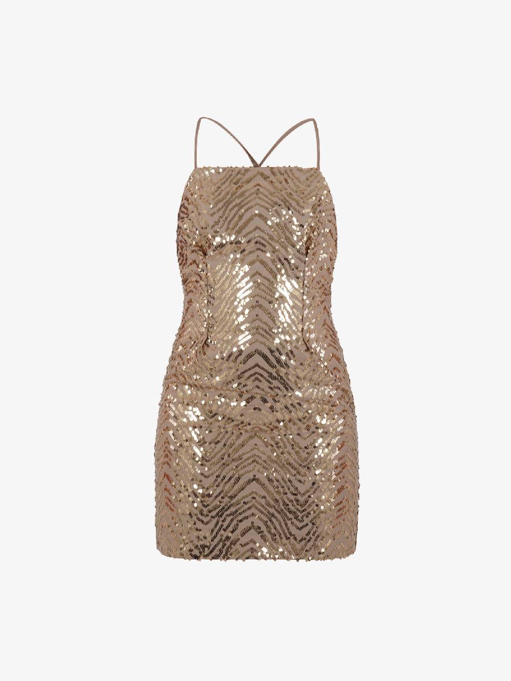 HAVE ONE Abito midi con pailletters AVS-L086 donna viscosa beige Grandi sconti