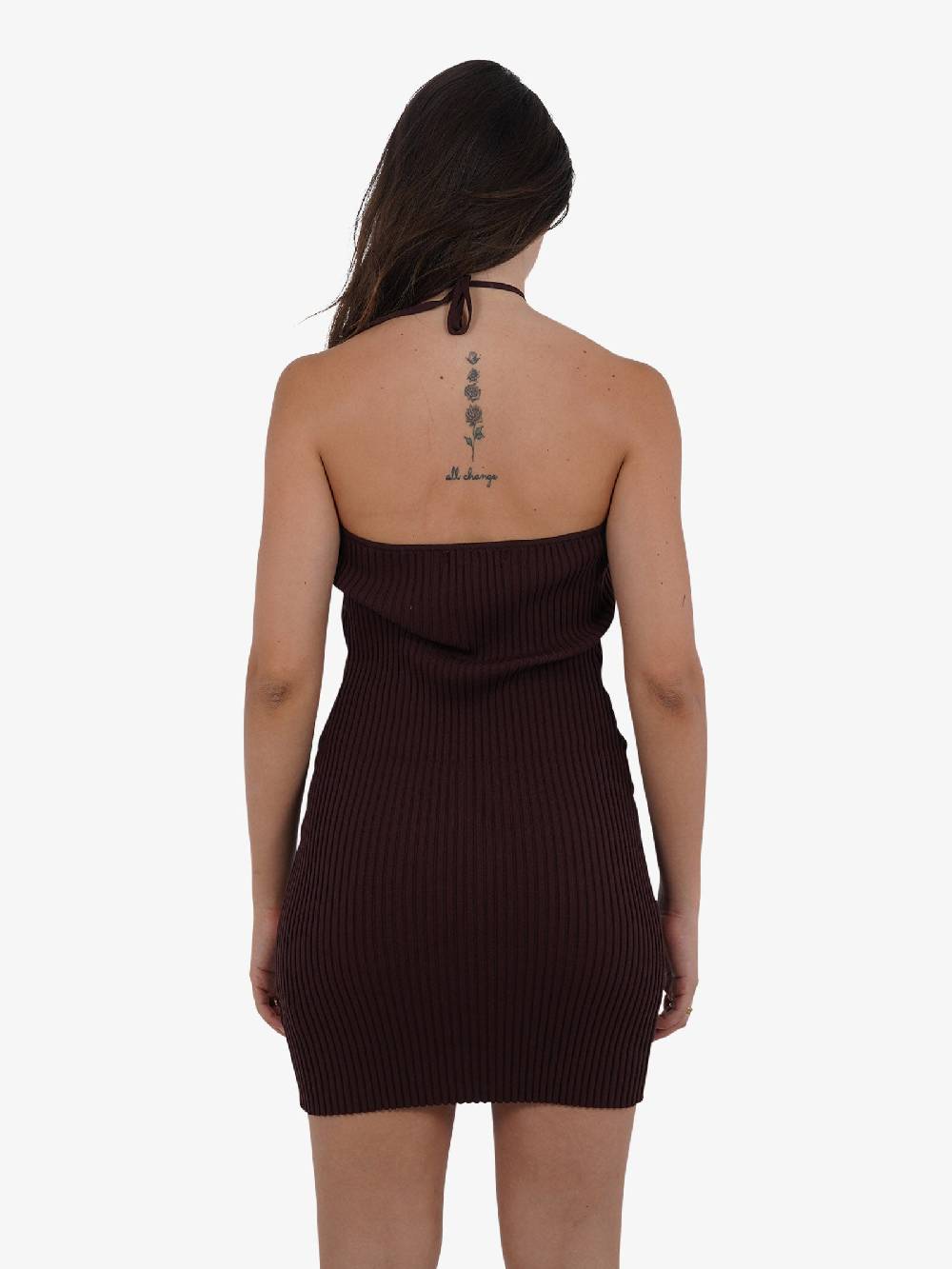 GLAMOROUS Abito corto con anelli CK7511 donna viscosa marrone Nuovi prodotti