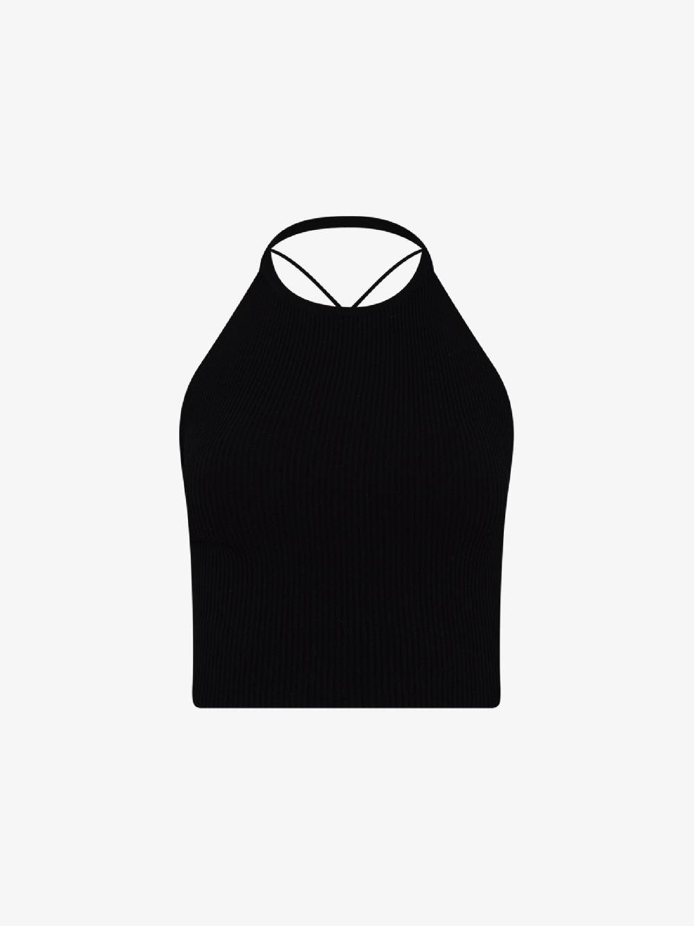 VICOLO Top scollo all'americana 22063B donna viscosa nero Liquidazione