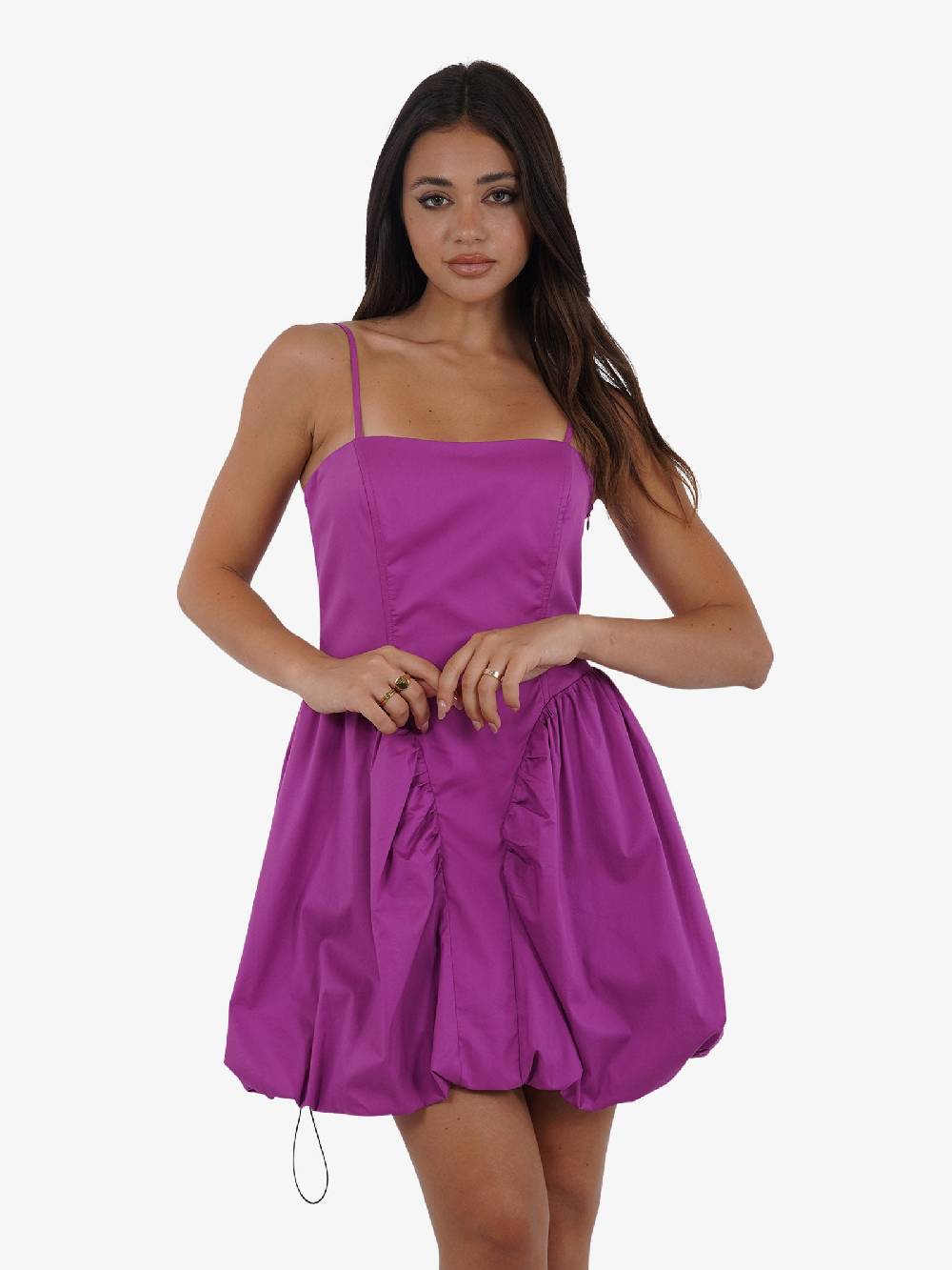 JIJIL Abito midi con arricciatura AB117 donna cotone fucsia Enormi risparmi