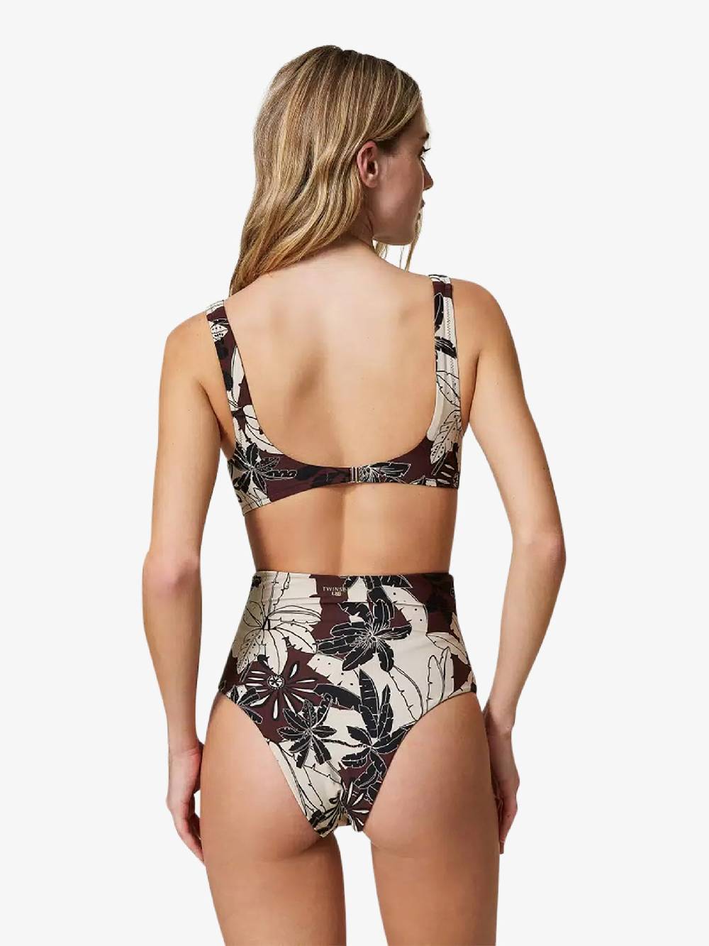 TWINSET Costume da bagno slip reversibile a fiori241LMMG90 donna marrone Prezzo basso