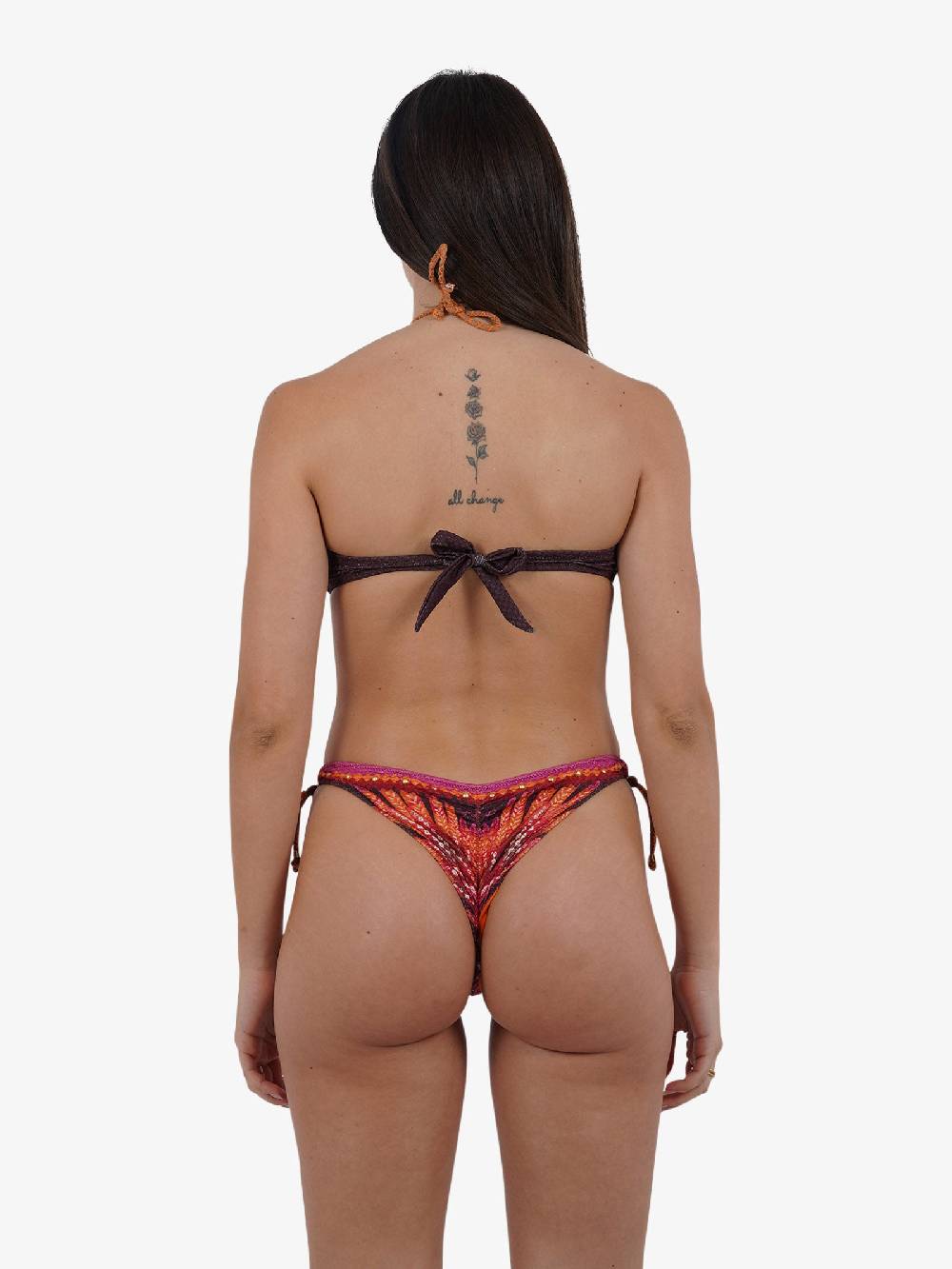 PIN UP Costume da bagno bikini fascia con borchie stampa wingsPE031CF donna marrone Latest stili