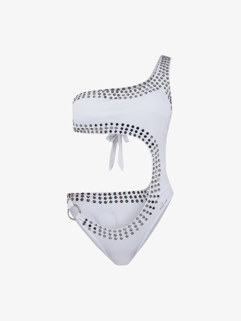 PIN UP Costume da bagno intero monospalla con cristalli PE022I donna bianco Ultimo giorno