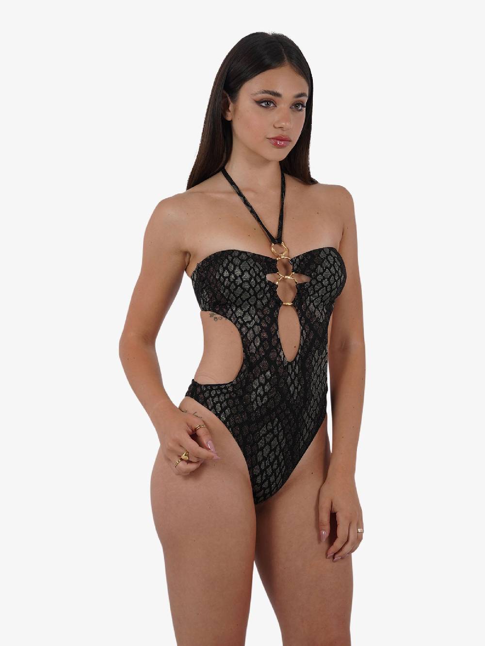 MISS BIKINI Costume da bagno trikini pitonato V4103O donna marrone Offerta speciale della fabbrica