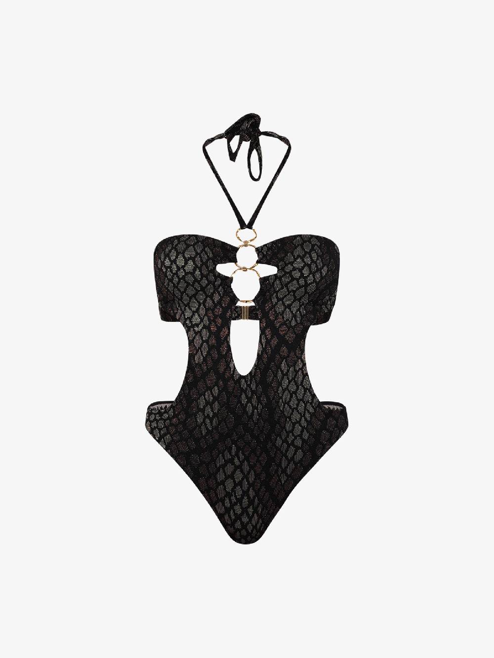 MISS BIKINI Costume da bagno trikini pitonato V4103O donna marrone Offerta speciale della fabbrica