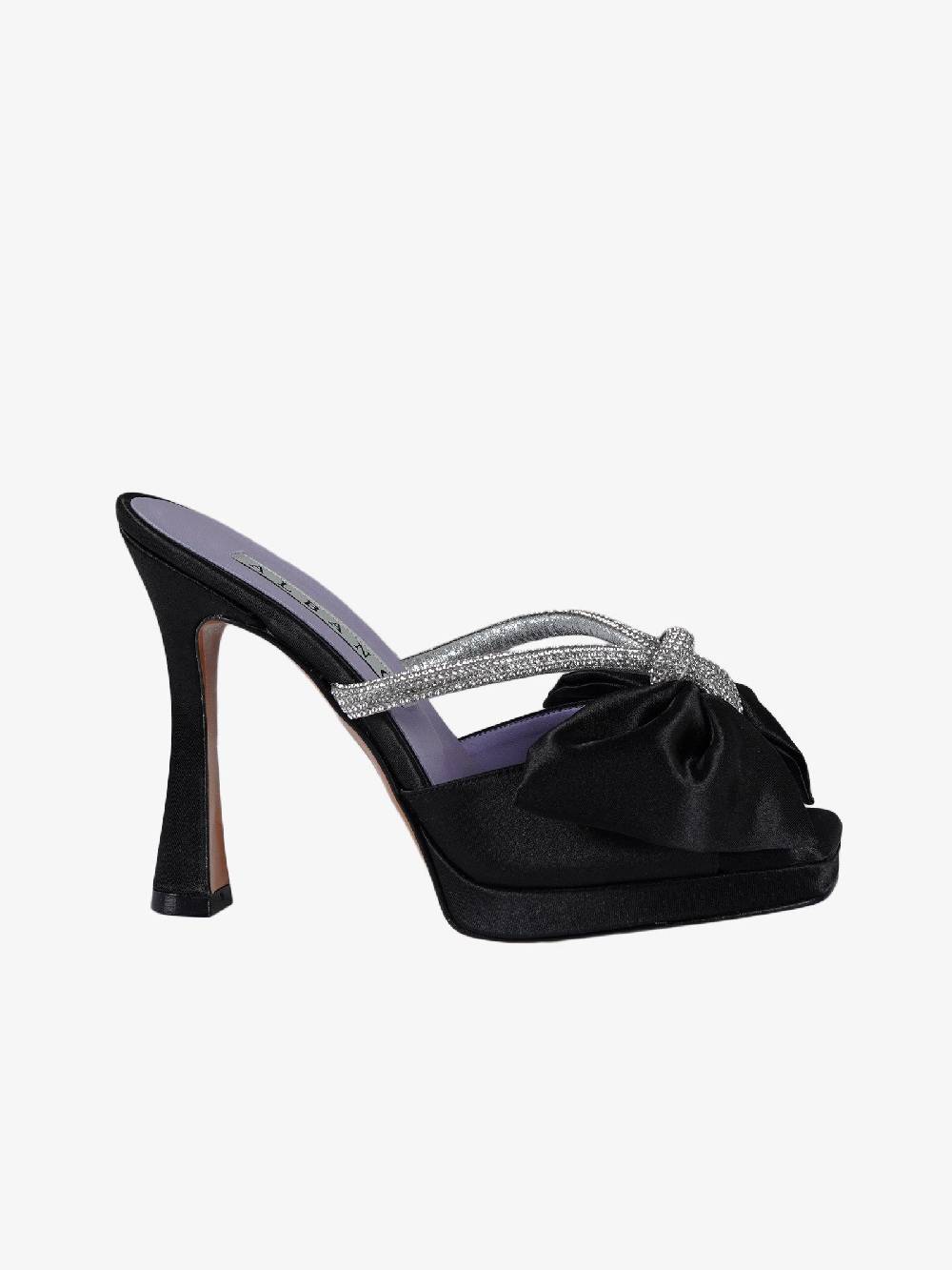 ALBANO Sandali sabot 3271 Raso Nero donna con strass Officina