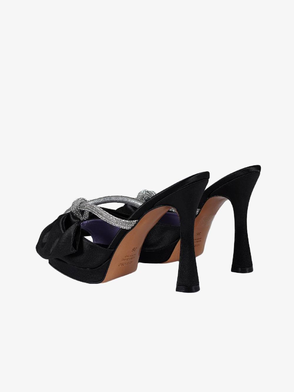 ALBANO Sandali sabot 3271 Raso Nero donna con strass Officina