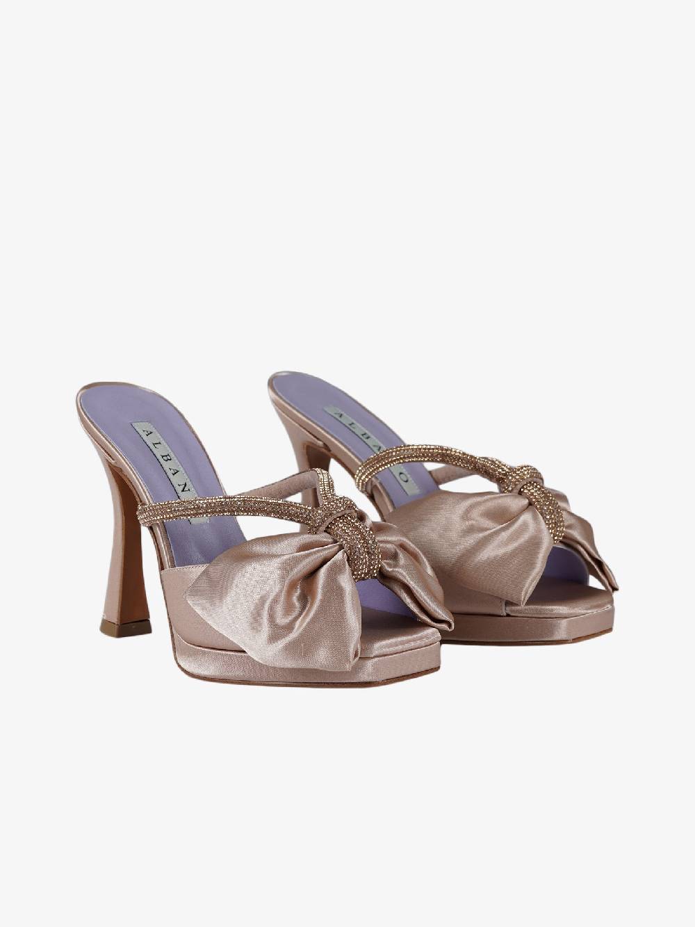 ALBANO Sandali sabot 3271 Raso Cipria donna con strass Limitato a 3 giorni
