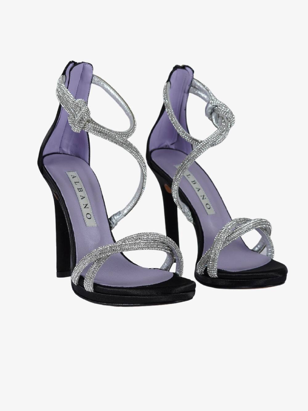 ALBANO Sandali 3244 Raso Nero donna con strass In vendita