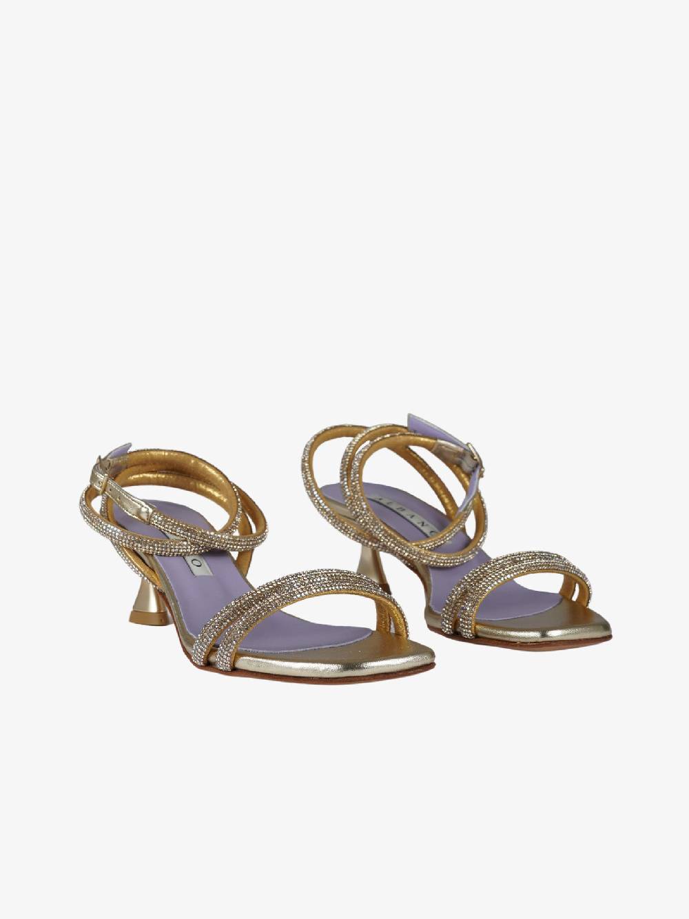 ALBANO Sandali 3203 Metal Platino donna con strass Duty-free