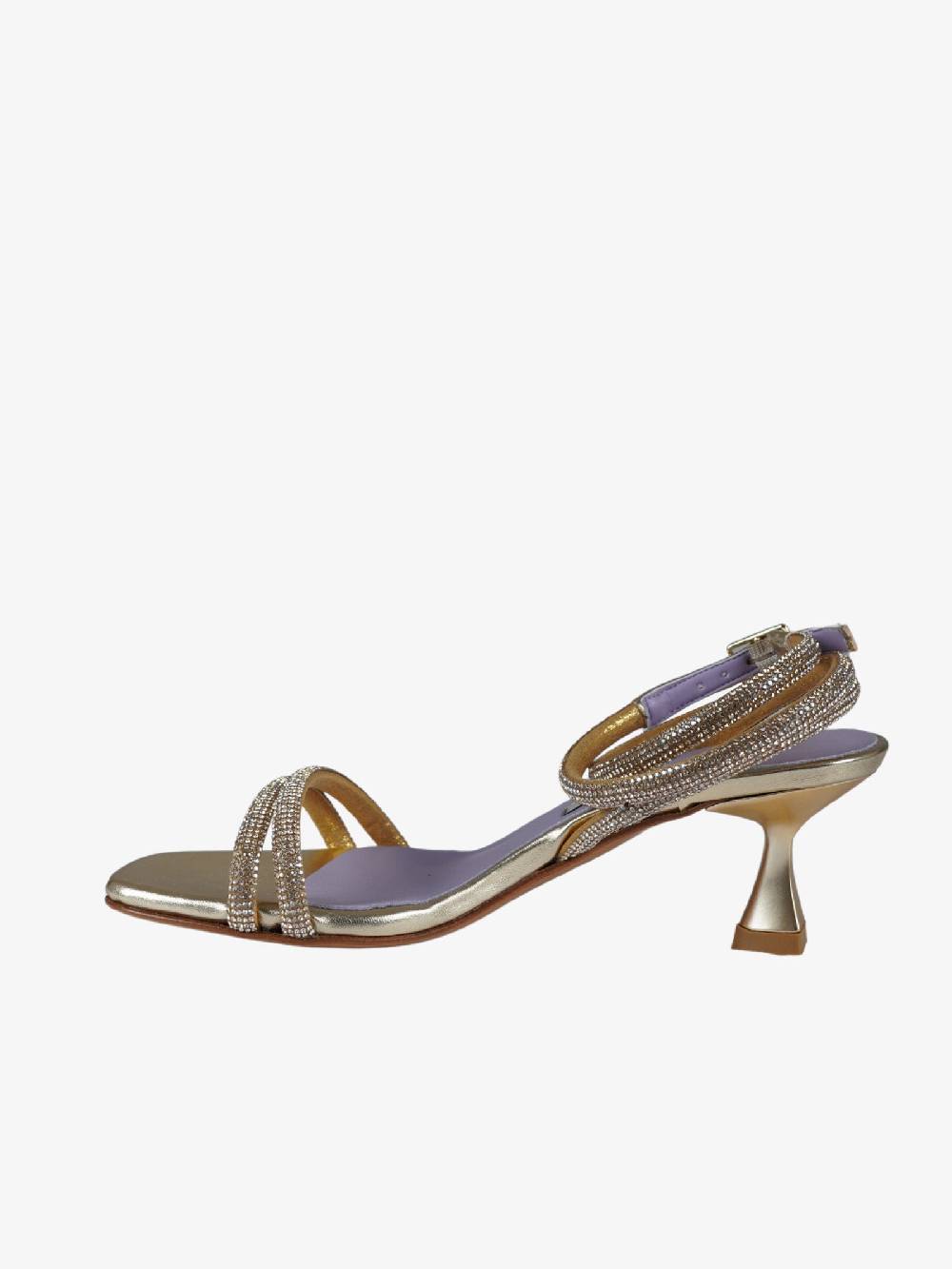 ALBANO Sandali 3203 Metal Platino donna con strass Duty-free
