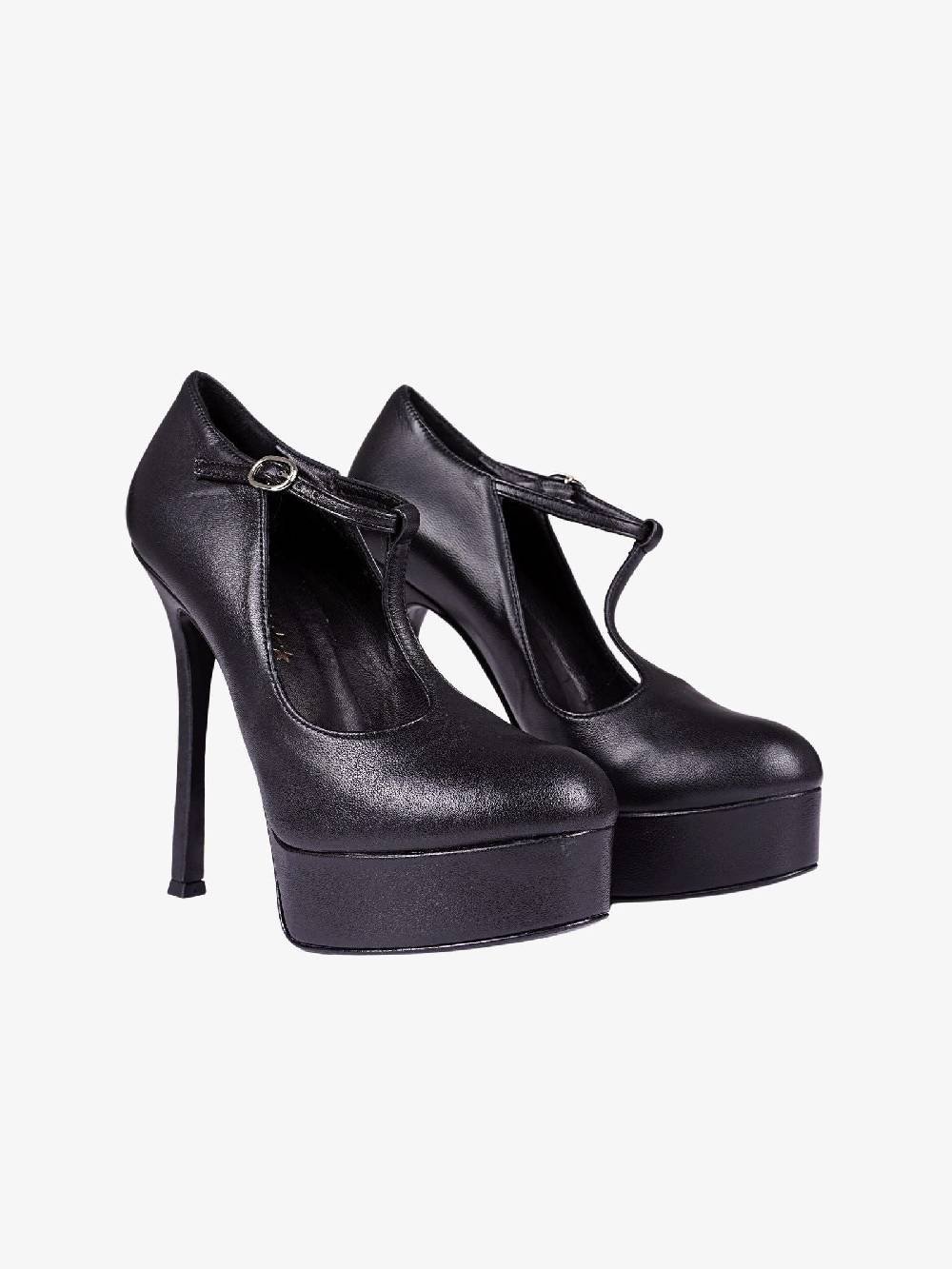 MARC ELLIS Décolleté MT23 donna in pelle nera con platform Vendita