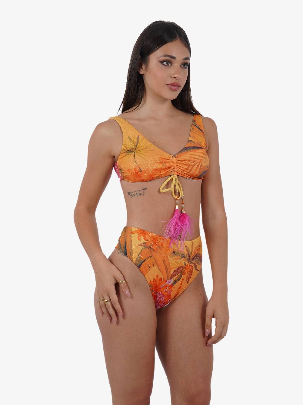DISTRICT BY MARGHERITA MAZZEI Costume da bagno slip coulotte 4FS26 donna giallo Sottocosto