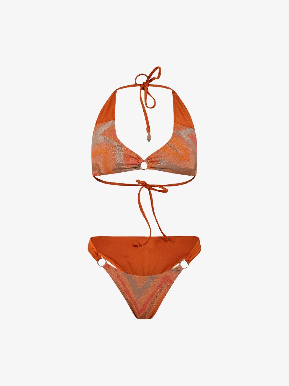COTAZUR Costume da bagno bikini corpetto chevron CTZ01465 donna viscosa arancione Hotsell