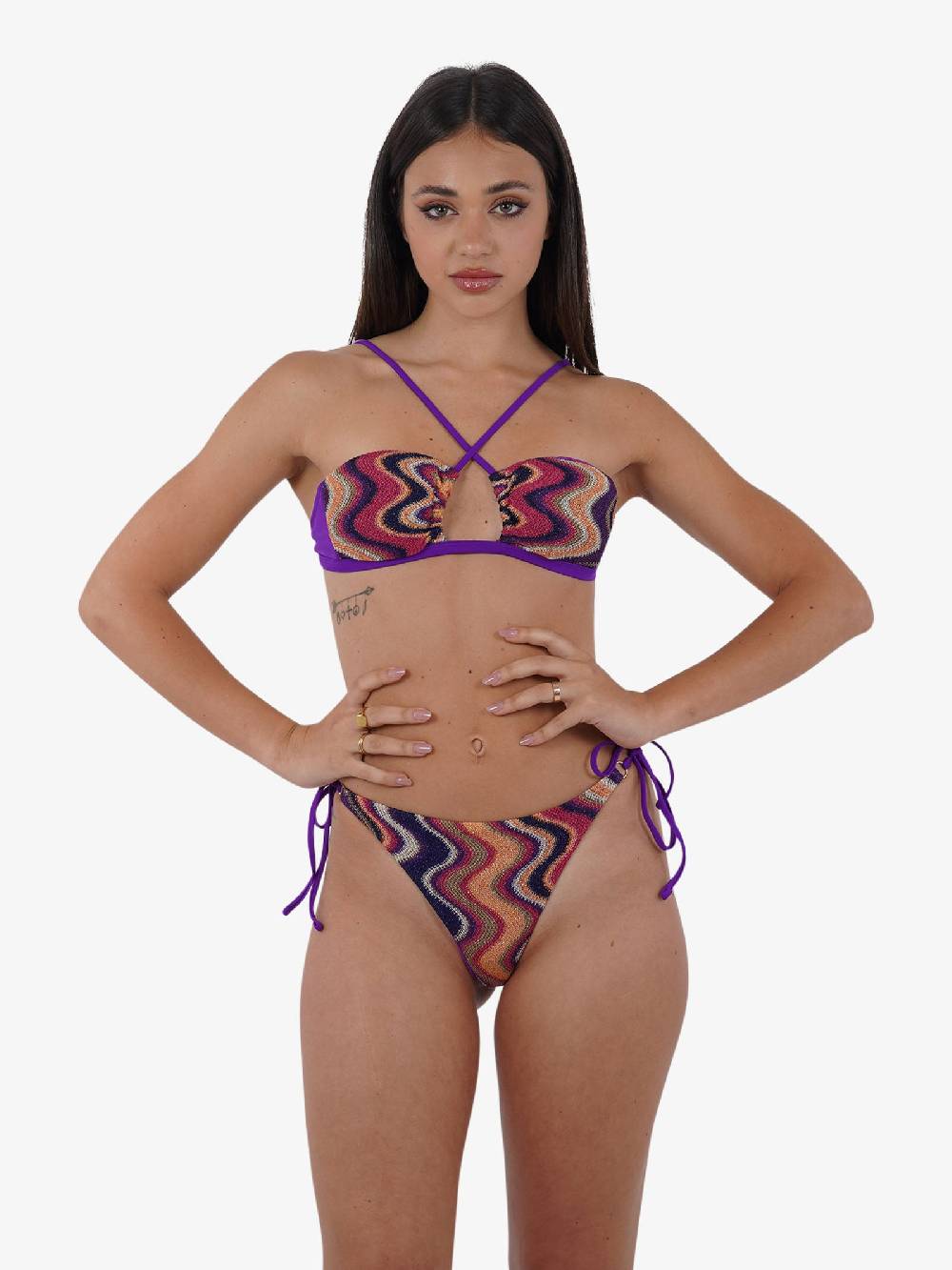 COTAZUR Costume da bagno bikini fascia Waves CTZ01459 donna viscosa multicolor Vendita Calda