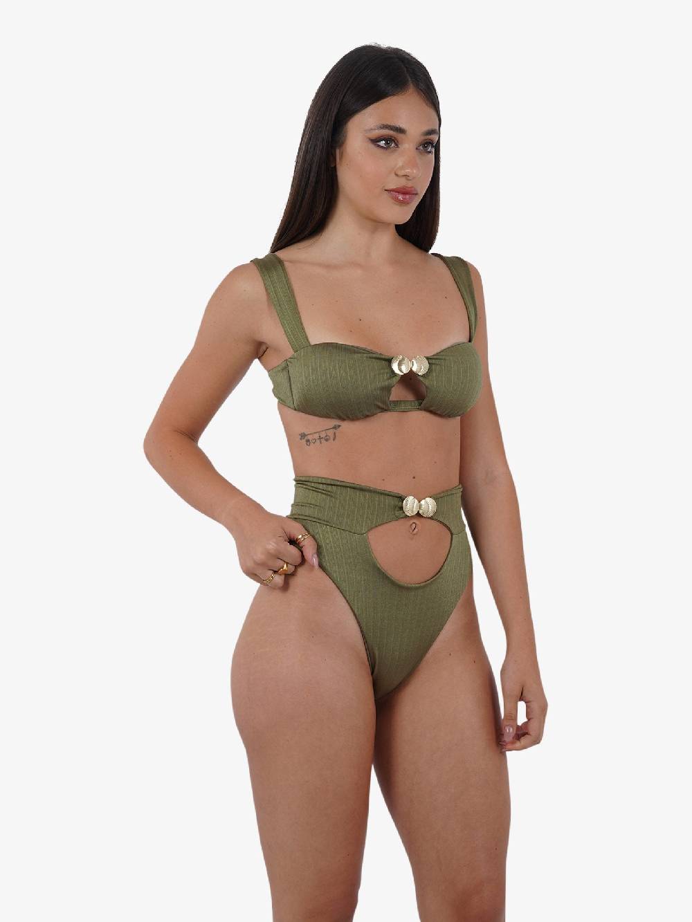 COTAZUR Costume da bagno bikini fascia conchiglia CTZ01428 donna verde Saldi Di Fabbrica