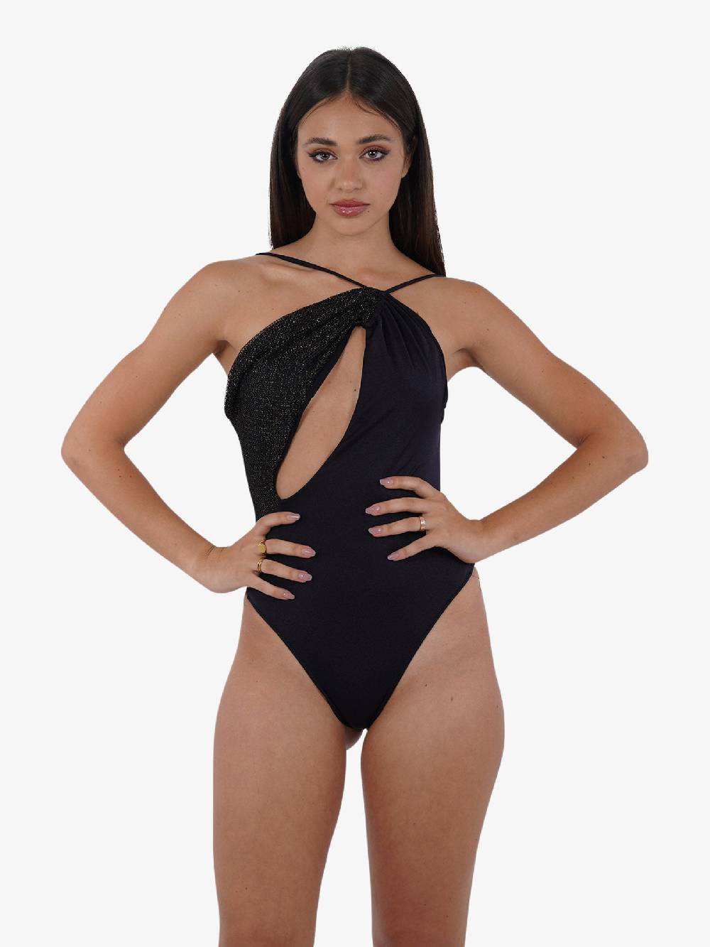 COTAZUR Costume da bagno intero microrete CTZ01425 donna nero Vendite Flash