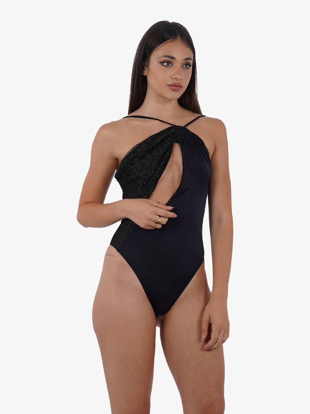 COTAZUR Costume da bagno intero microrete CTZ01425 donna nero Vendite Flash