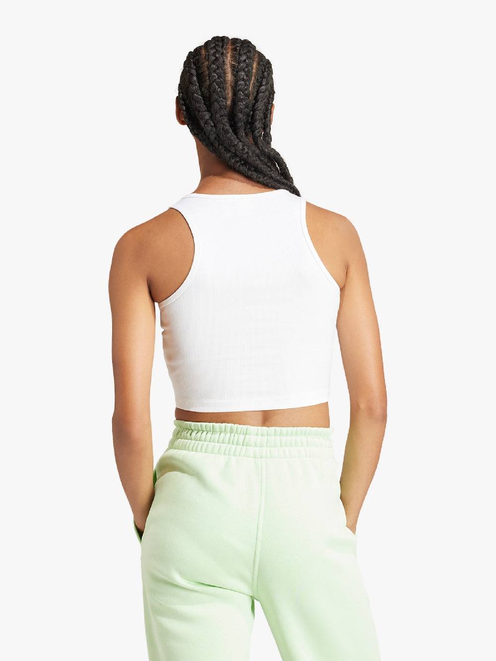 ADIDAS Canotta cropped Essentials Rib IY5920 donna cotone bianco Prezzo di fabbrica