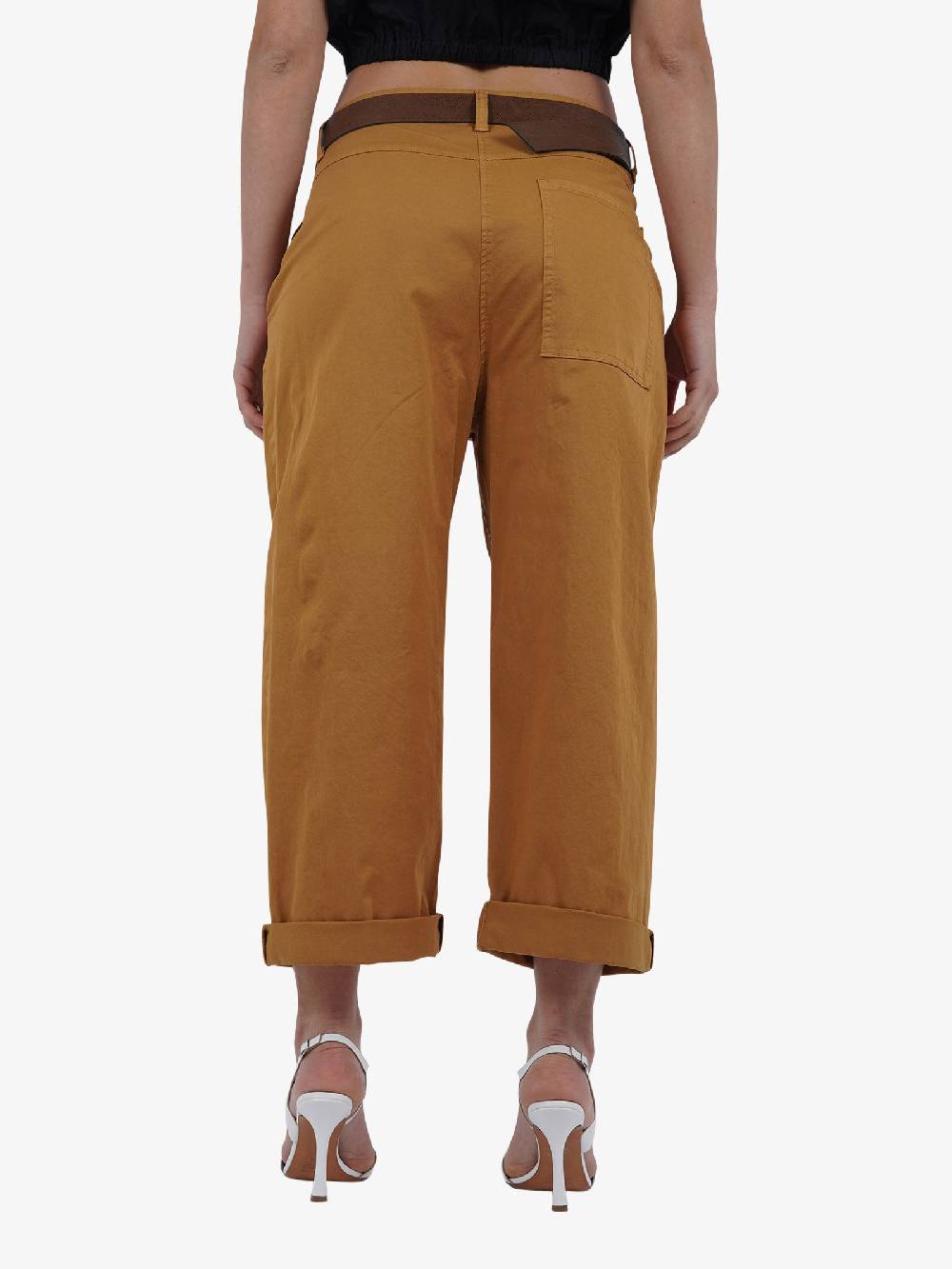 DIXIE Pantalone a gamba larga P773J185 donna cotone beige Cyber Monday