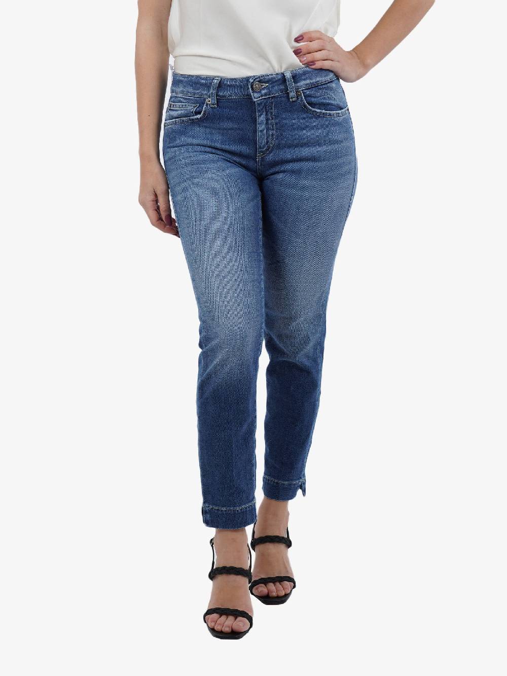 DONDUP Jeans Rose in cotone donna blu Vendita calda