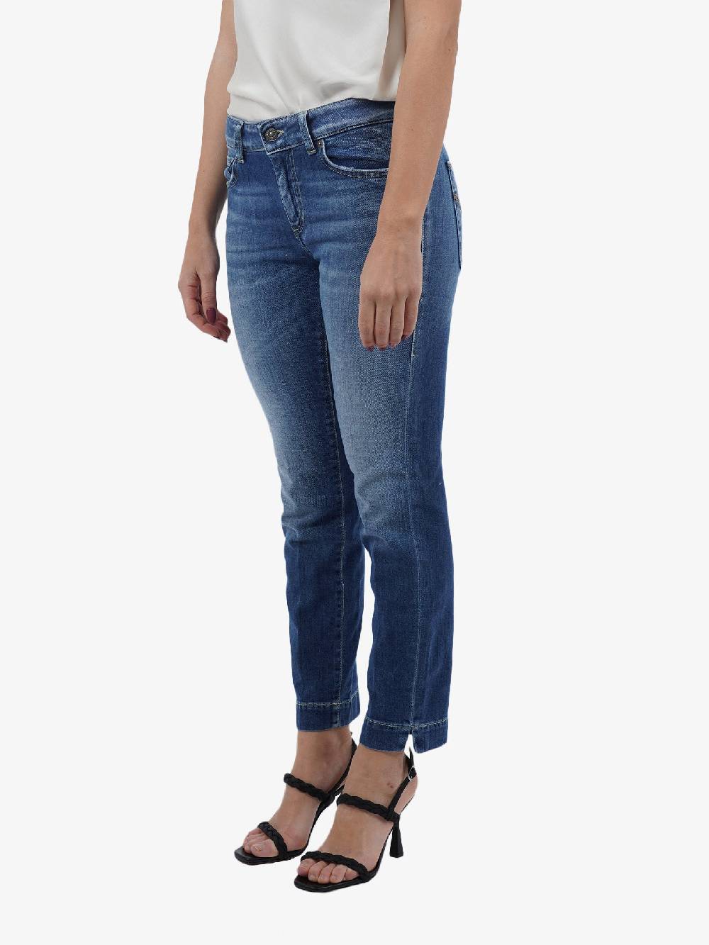 DONDUP Jeans Rose in cotone donna blu Vendita calda