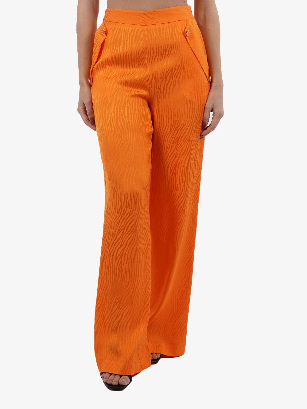 SPACE SIMONA CORSELLINI Pantalone a palazzo in jacquard donna zebrato Offerta temporanea