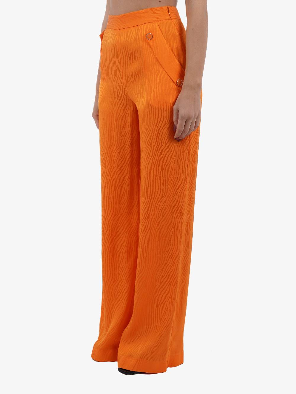 SPACE SIMONA CORSELLINI Pantalone a palazzo in jacquard donna zebrato Offerta temporanea
