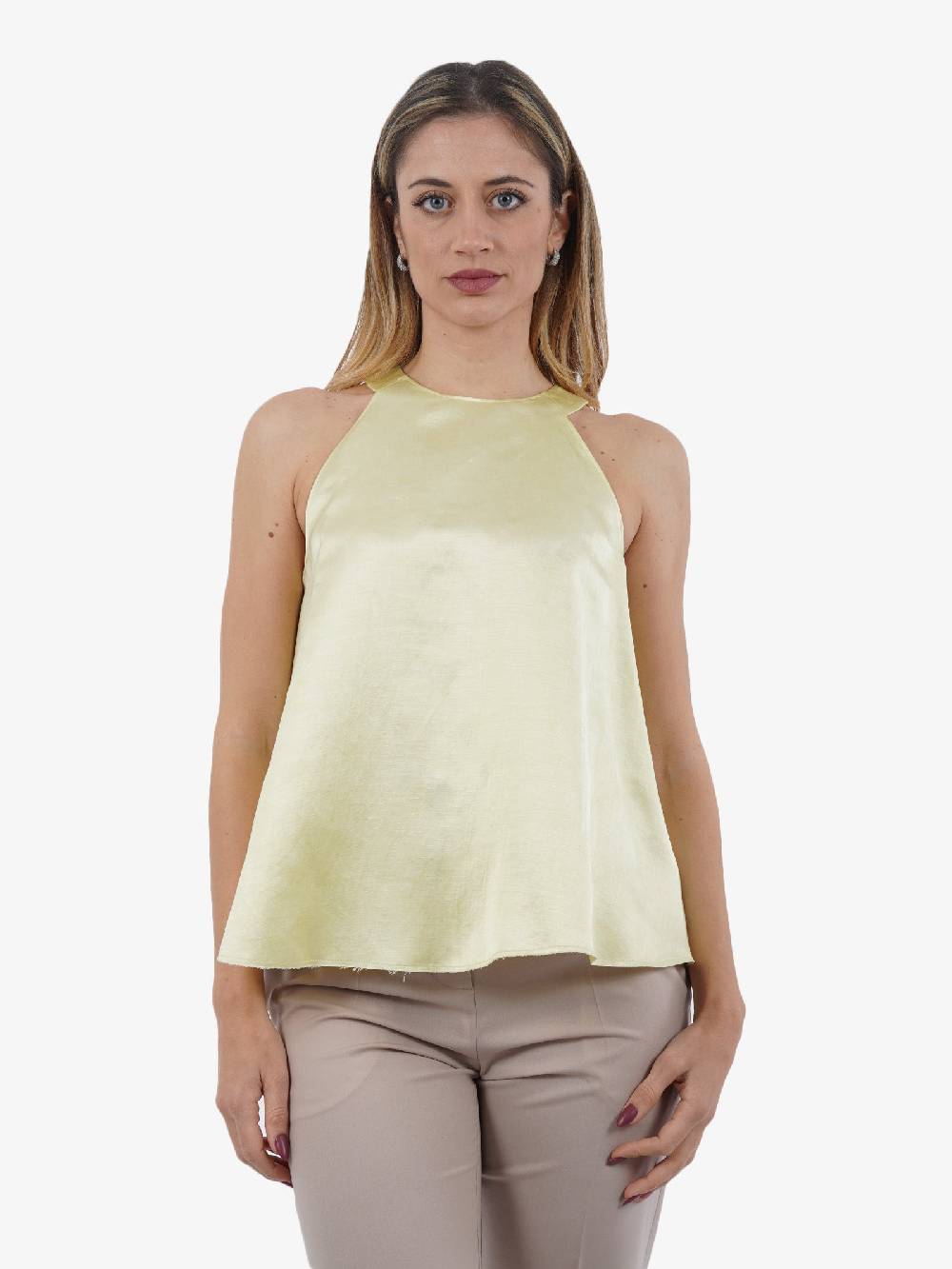 ALYSI Top Blurred donna giallo Liquidazione