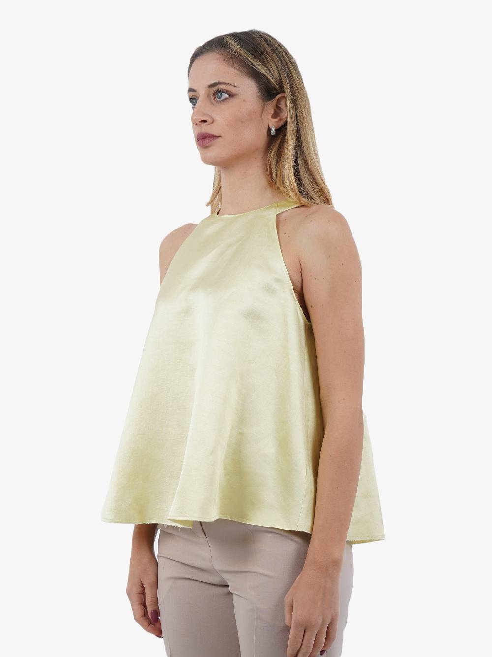ALYSI Top Blurred donna giallo Liquidazione