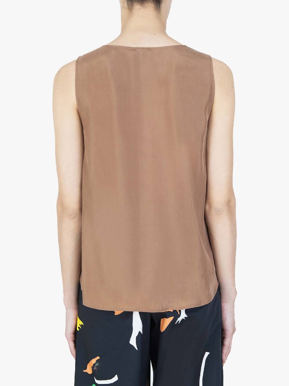 ALYSI Top Habutay donna con scollo tondo legno Offerte giornaliere