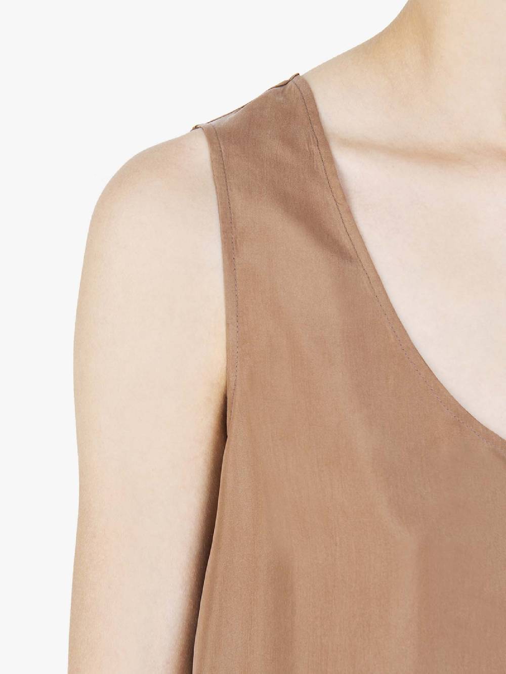 ALYSI Top Habutay donna con scollo tondo legno Offerte giornaliere