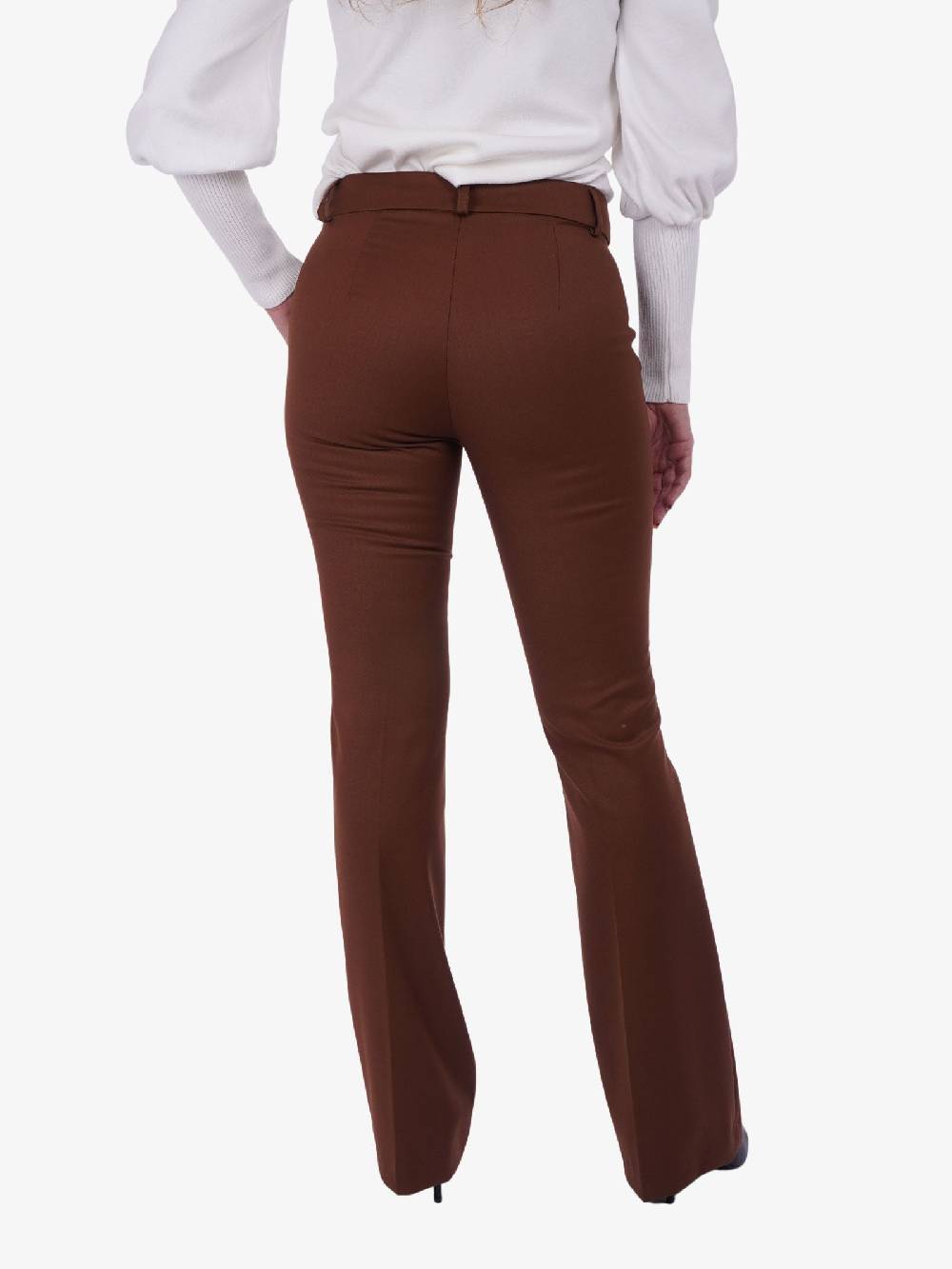 JE SUIS LE FLEUR Pantalone flared donna marrone Ritorno libero