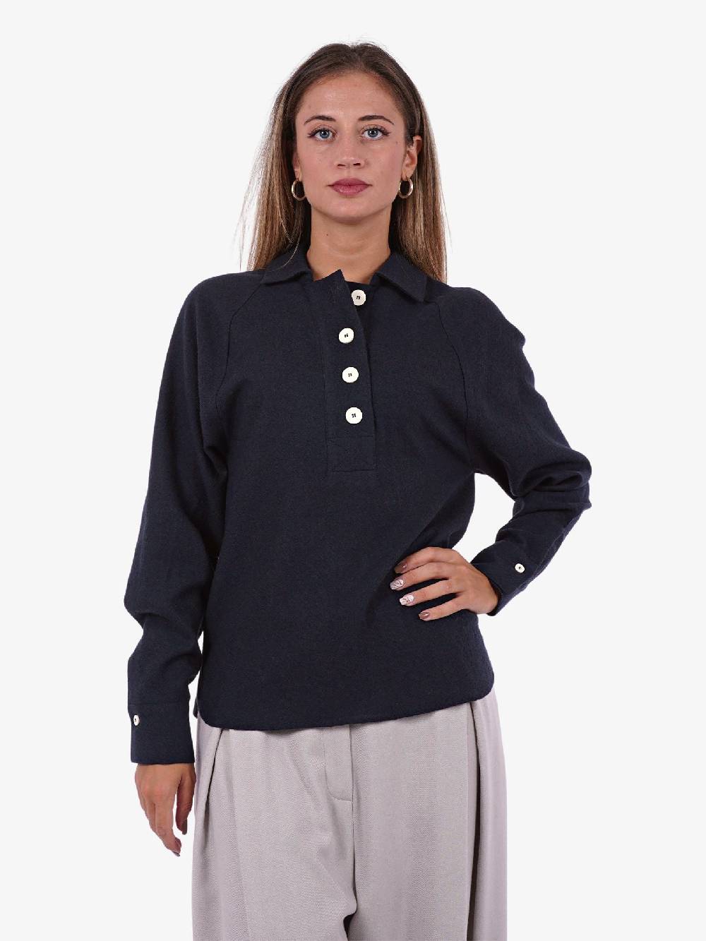 ALYSI Polo in lana donna morbido Rilascio limitato