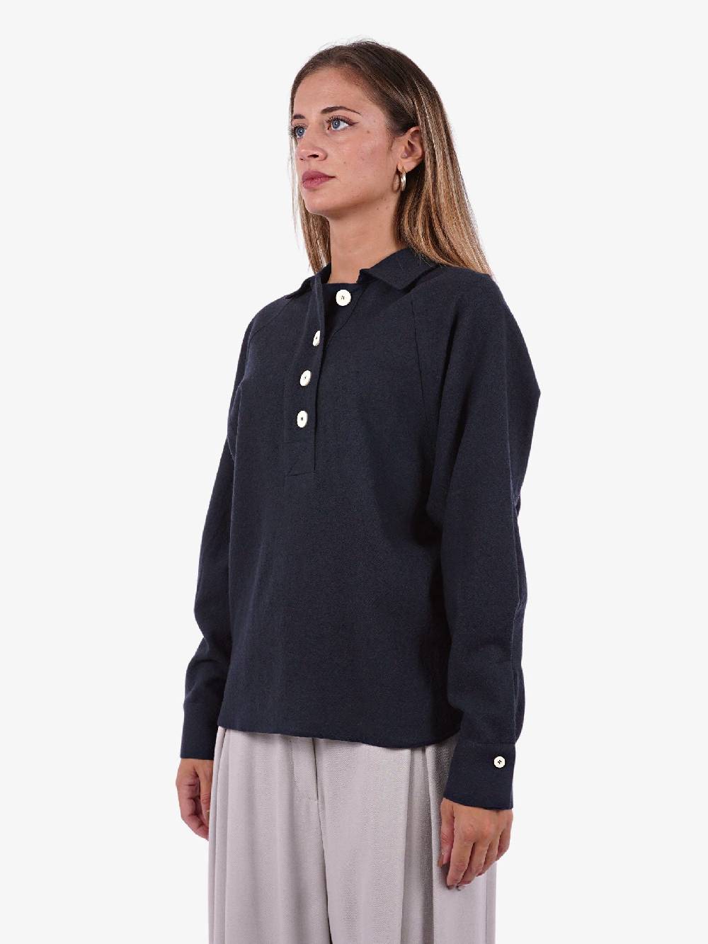 ALYSI Polo in lana donna morbido Rilascio limitato