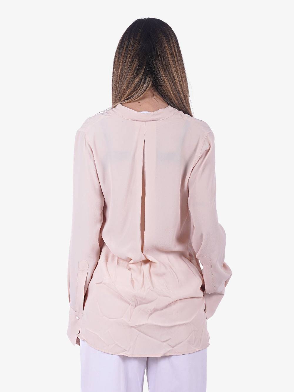 MERCI Blusa donna collo alla coreana rosa Ultimi tre giorni
