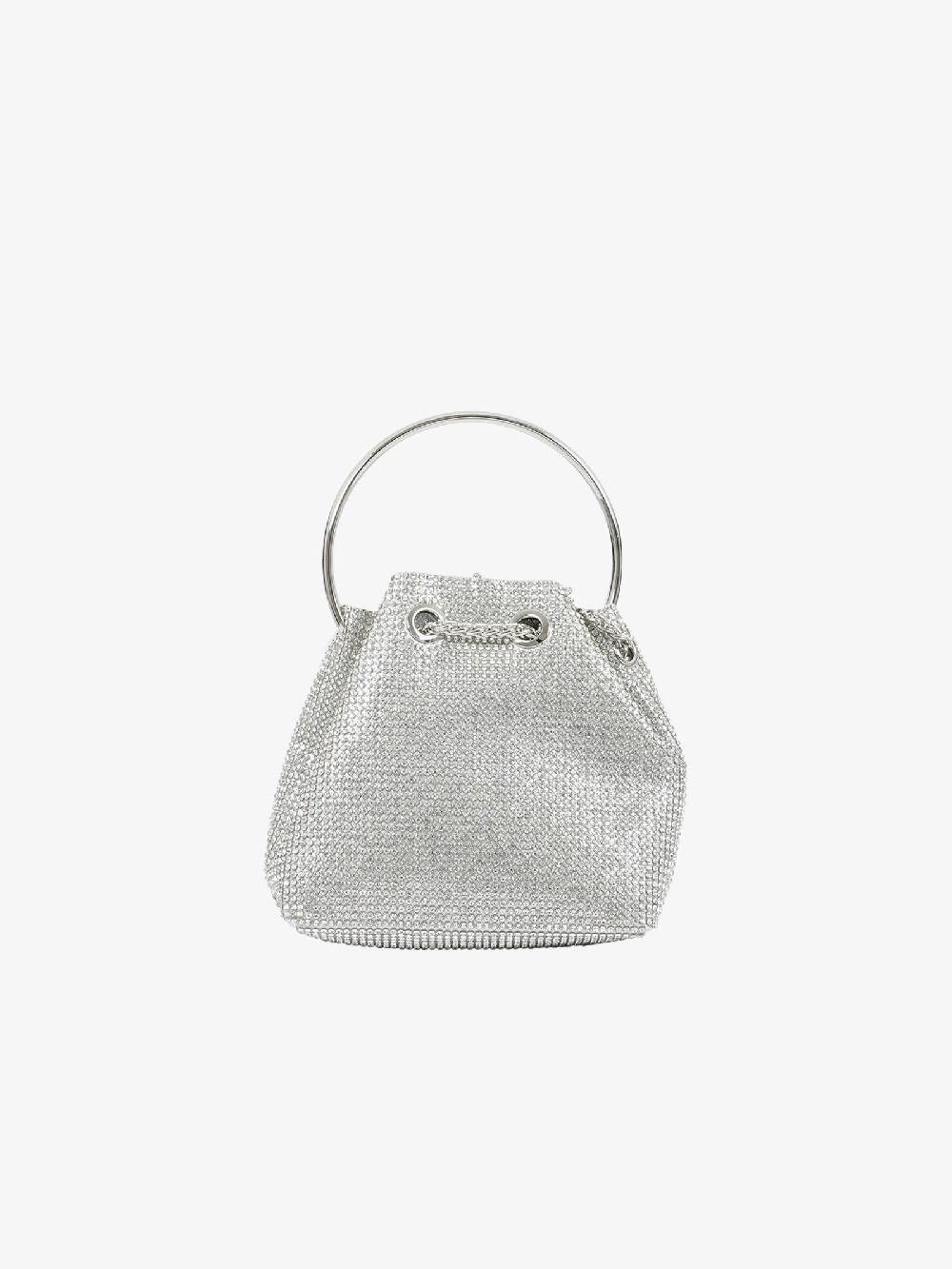 EXE' Borsa a mano luxury strass CAO7-16 donna argento Limitato a 3 giorni