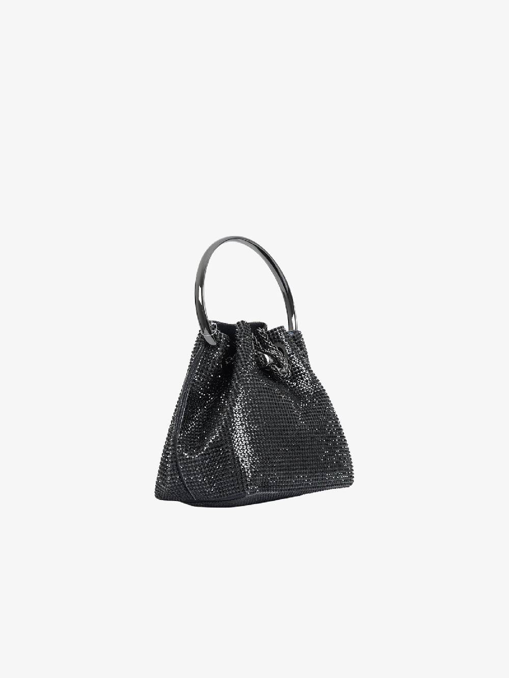 EXE' Borsa a mano luxury strass CAO7-16 donna nero Esporta salva