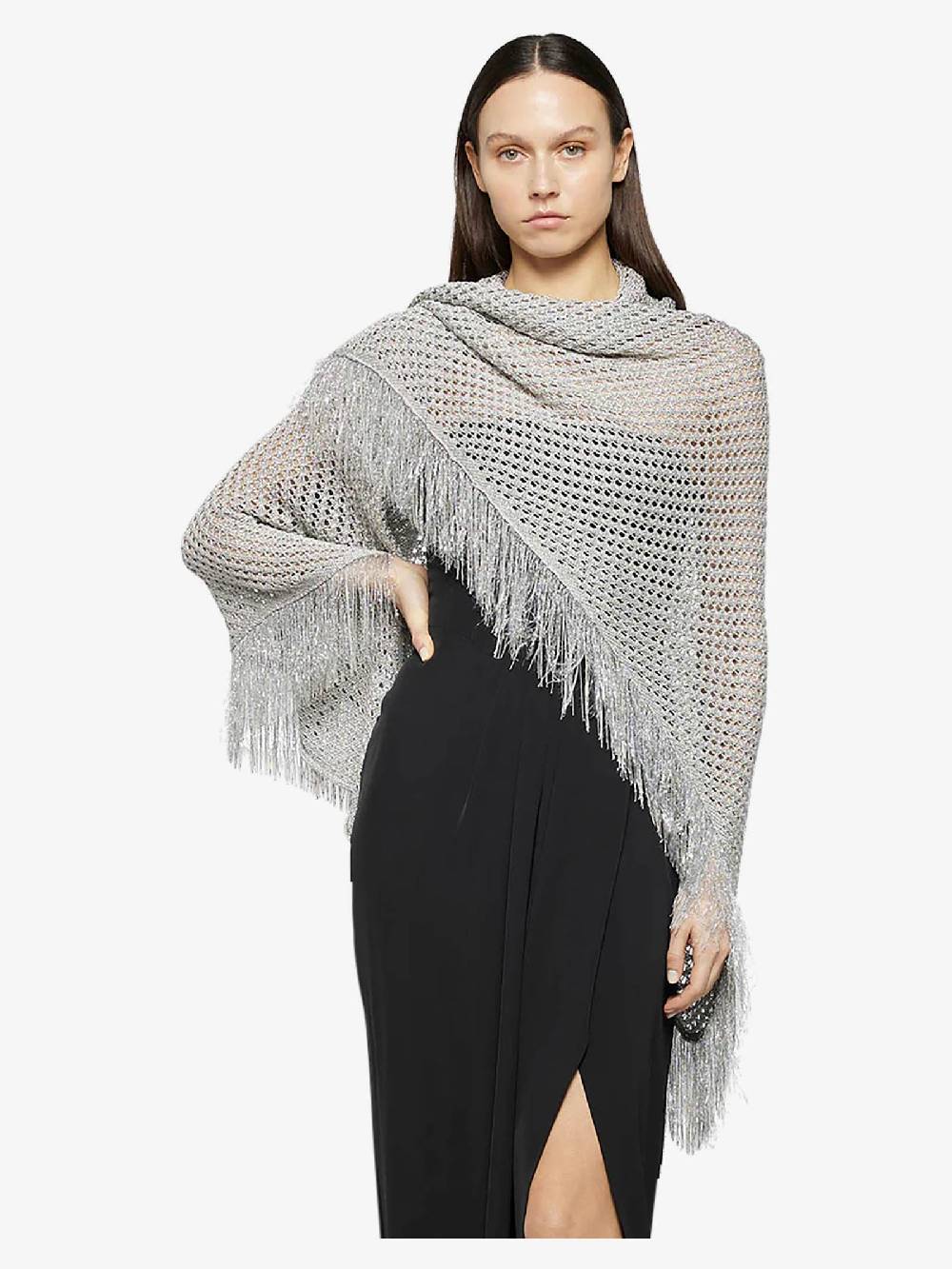 SPACE SIMONA CORSELLINI Scialle P24CPSLO03 donna viscosa argento 50% di sconto per tempo limitato