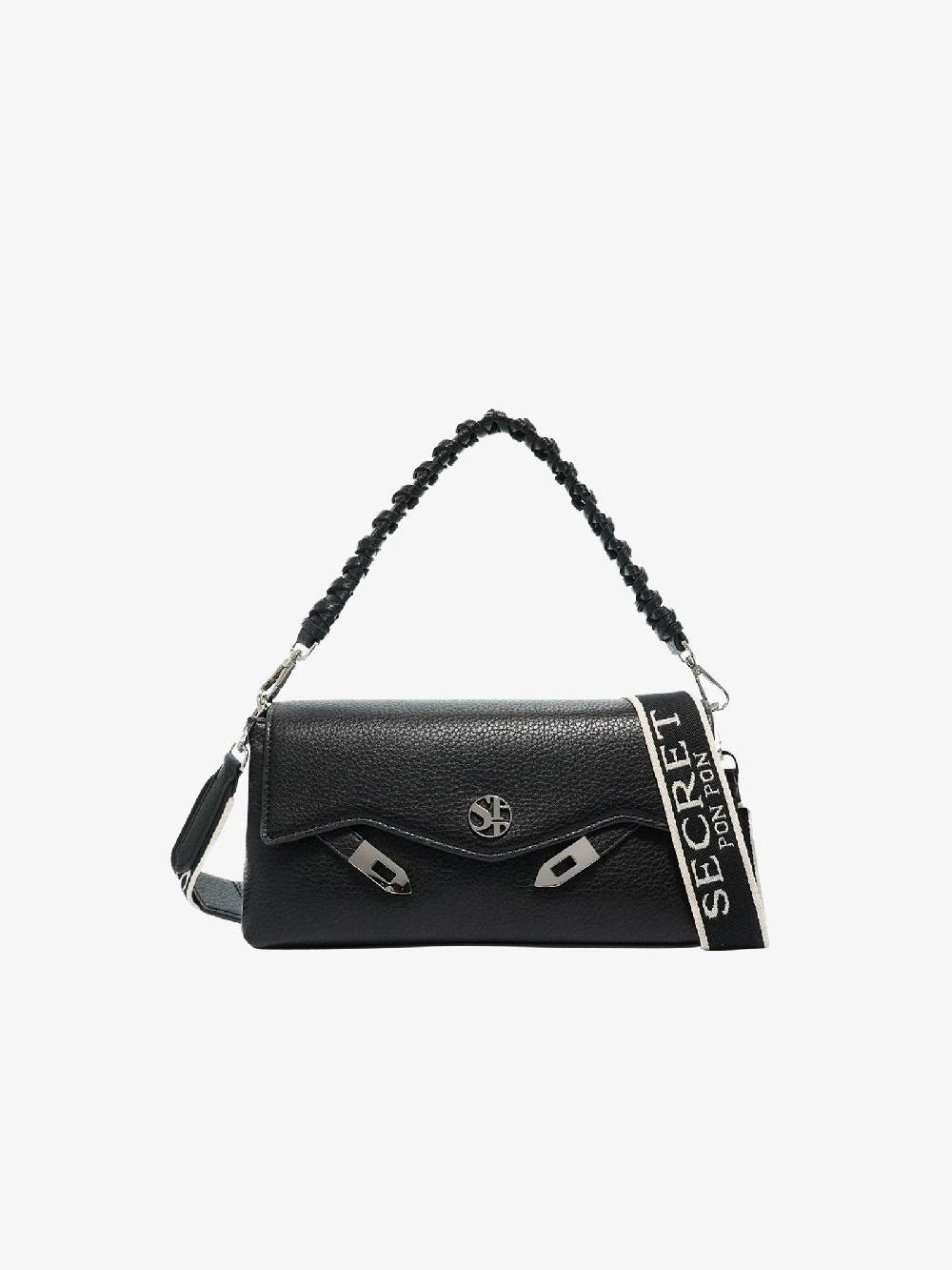 SECRET PON PON Pochette Quiny clutch donna nero