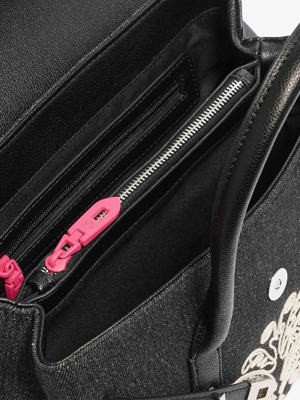 SECRET PON PON Borsa a spalla YALIS CORNELY MEDIUM donna denim Spedizione gratuita